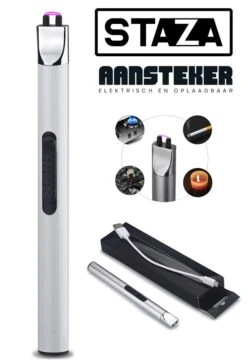Staza Oplaadbare Lange Elektrische Aansteker - Duurzame Plasma Aansteker - Inclusief Cadeauverpakking - BBQ - Kaarsen -Barbecue Benodigdheden Winkel 824x1200