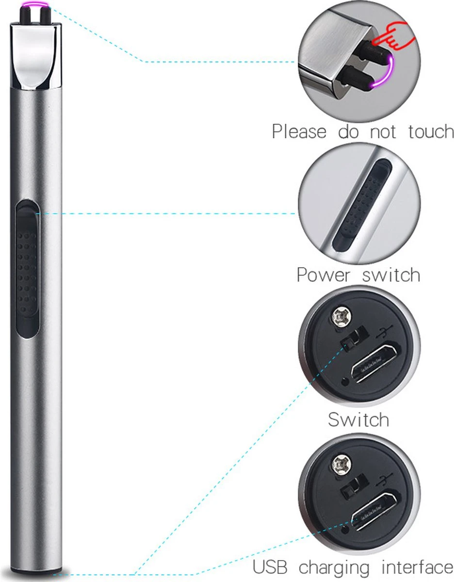 Staza - Oplaadbare Lange Elektrische Aansteker - Duurzame Plasma Aansteker - Inclusief Cadeauverpakking - BBQ - Kaarsen - Zwart 3 Staza - Oplaadbare Lange Elektrische Aansteker - Duurzame Plasma Aansteker - Inclusief Cadeauverpakking - BBQ - Kaarsen - Zwart - Afbeelding 3