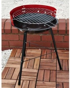 Houtskoolbarbecue Ø33 Cm | Verstelbare Grill BBQ | Halfopen | Zwart / Rood -Barbecue Benodigdheden Winkel 957x1200