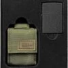 Zippo Tactical Molle Pouch / Hoes En Black Crackle Benzine Aansteker Geschenk Set OD Green